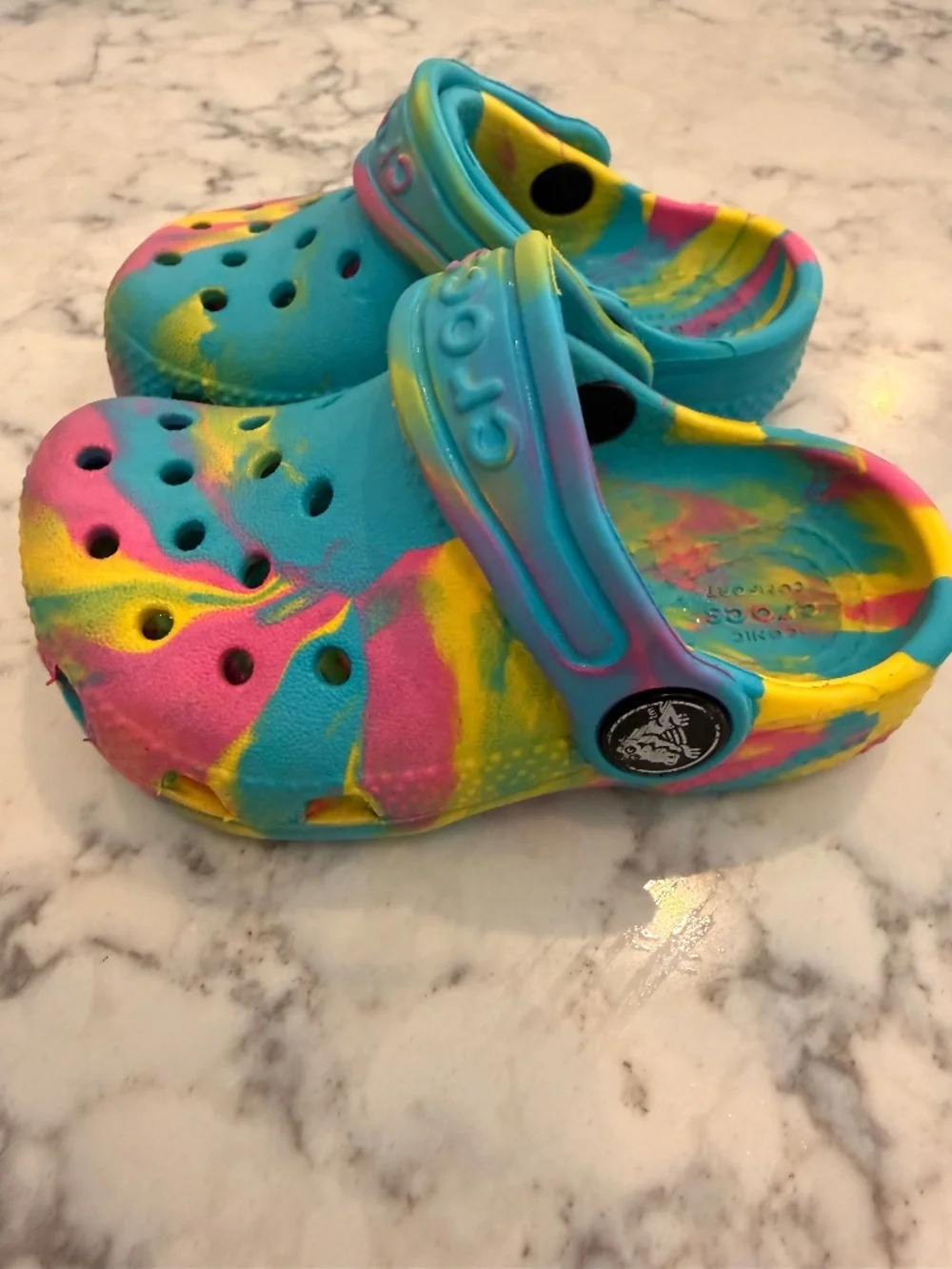 Crocs Toddler Classic Multi-Color Marbled Clog/Slip-On Casual Shoes Size C9